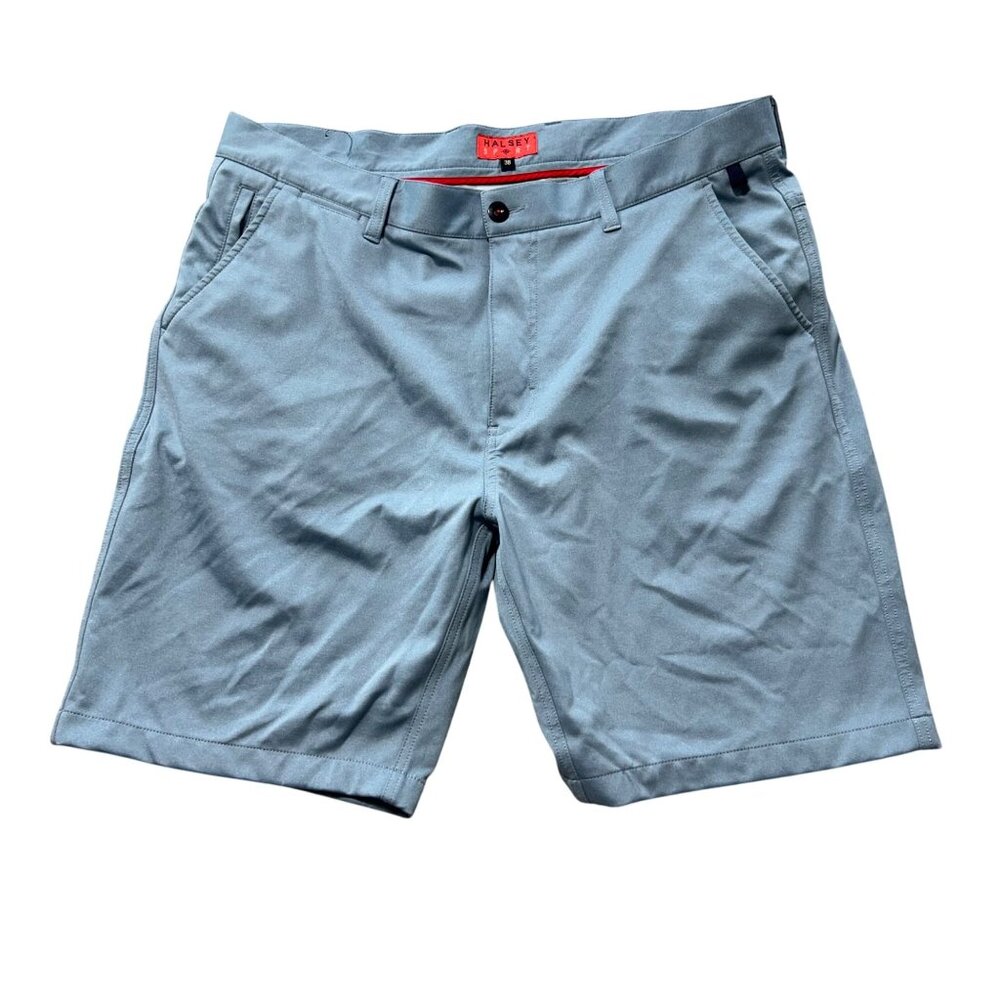 Halsey Sport Mens Sz 38 Light Blue Stretch Shorts With Pockets Made In Thailand